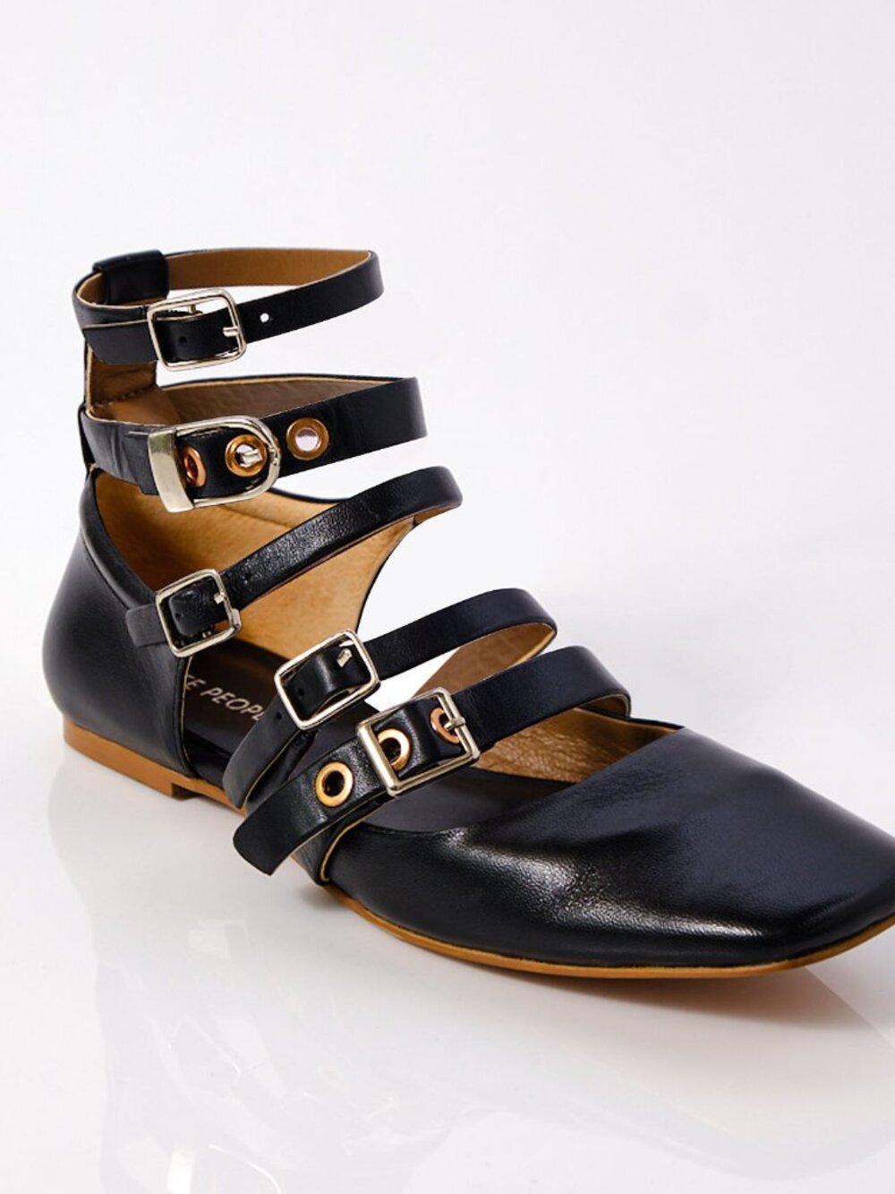 FREE PEOPLE Hart Buckle Flats / Black - Picture 5 of 12